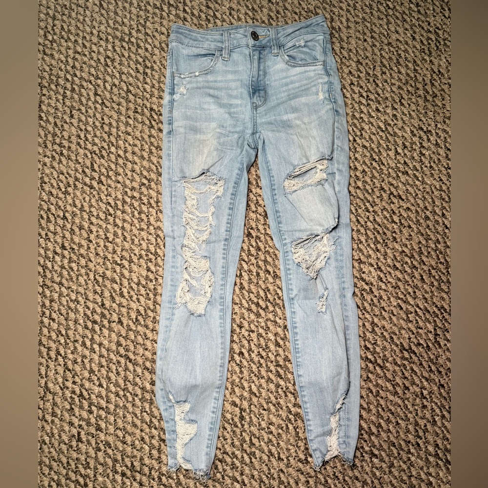 Light Blue Distressed Women's Jeans